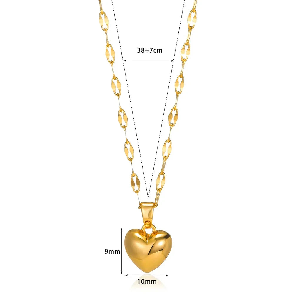 Stainless Steel Golden Heart Pendant