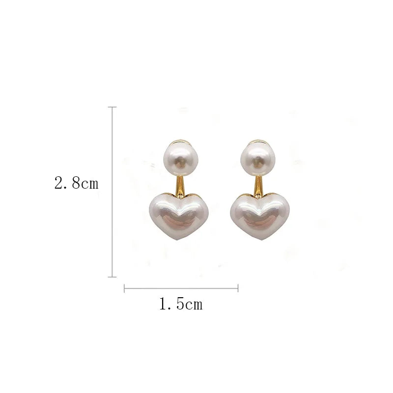 Pearl Heart Drop Earrings