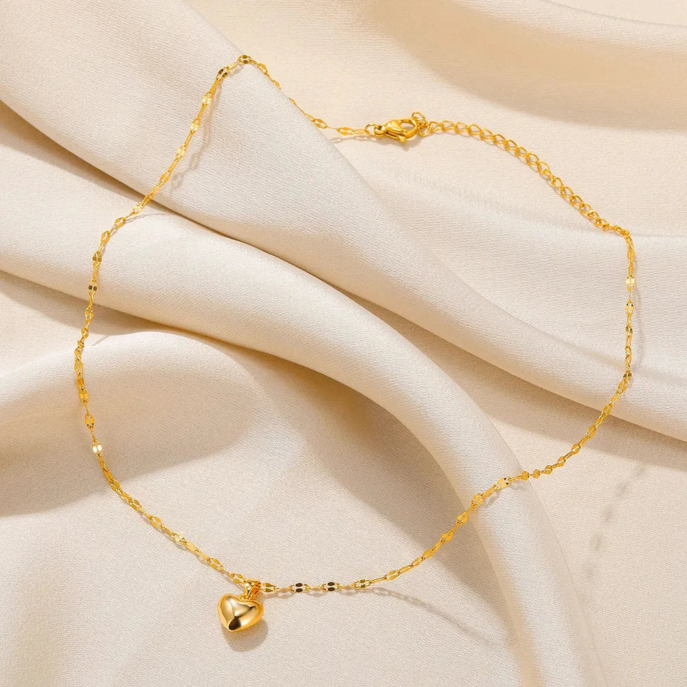 Stainless Steel Golden Heart Pendant