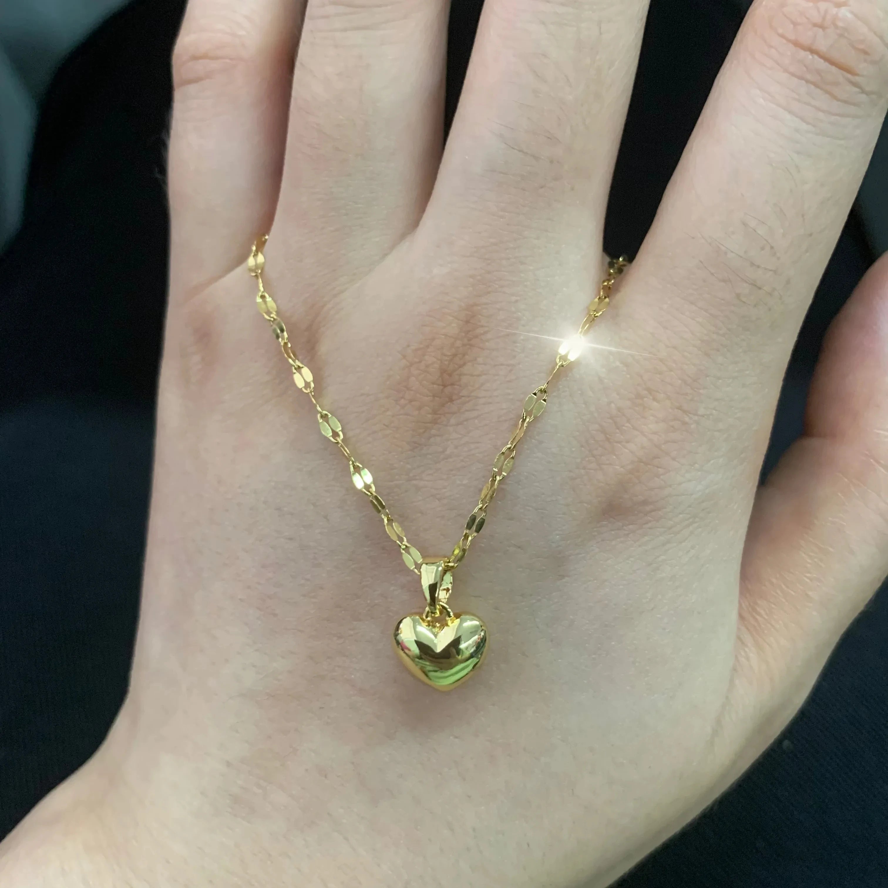 Stainless Steel Golden Heart Pendant