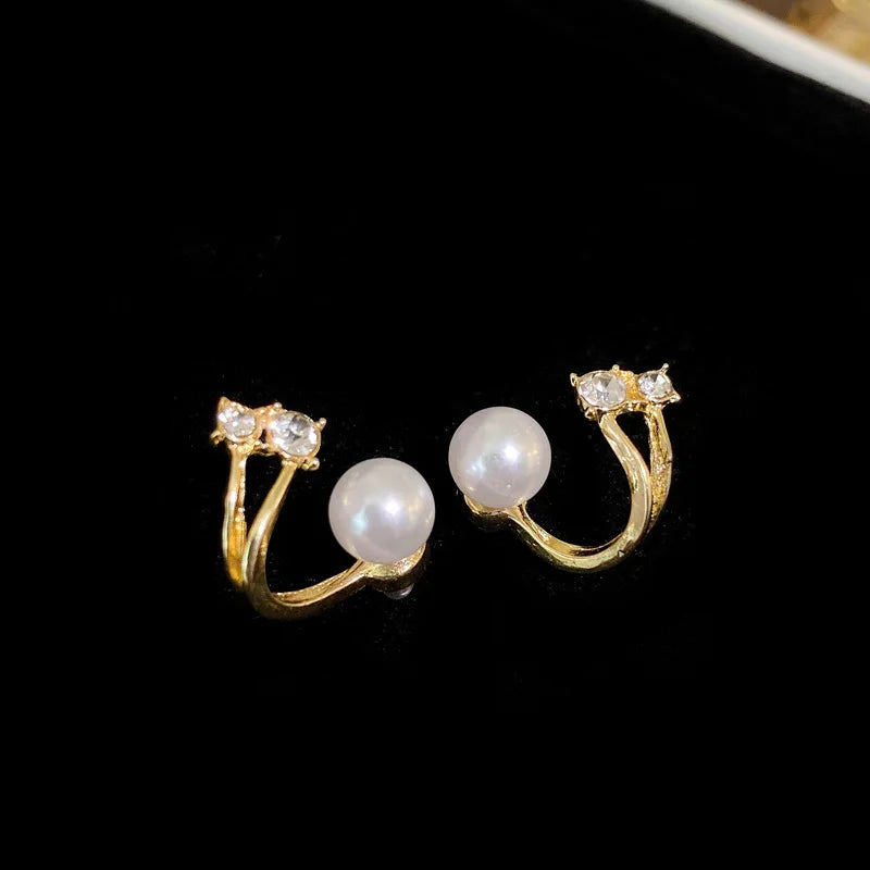 Pearl Heart Drop Earrings