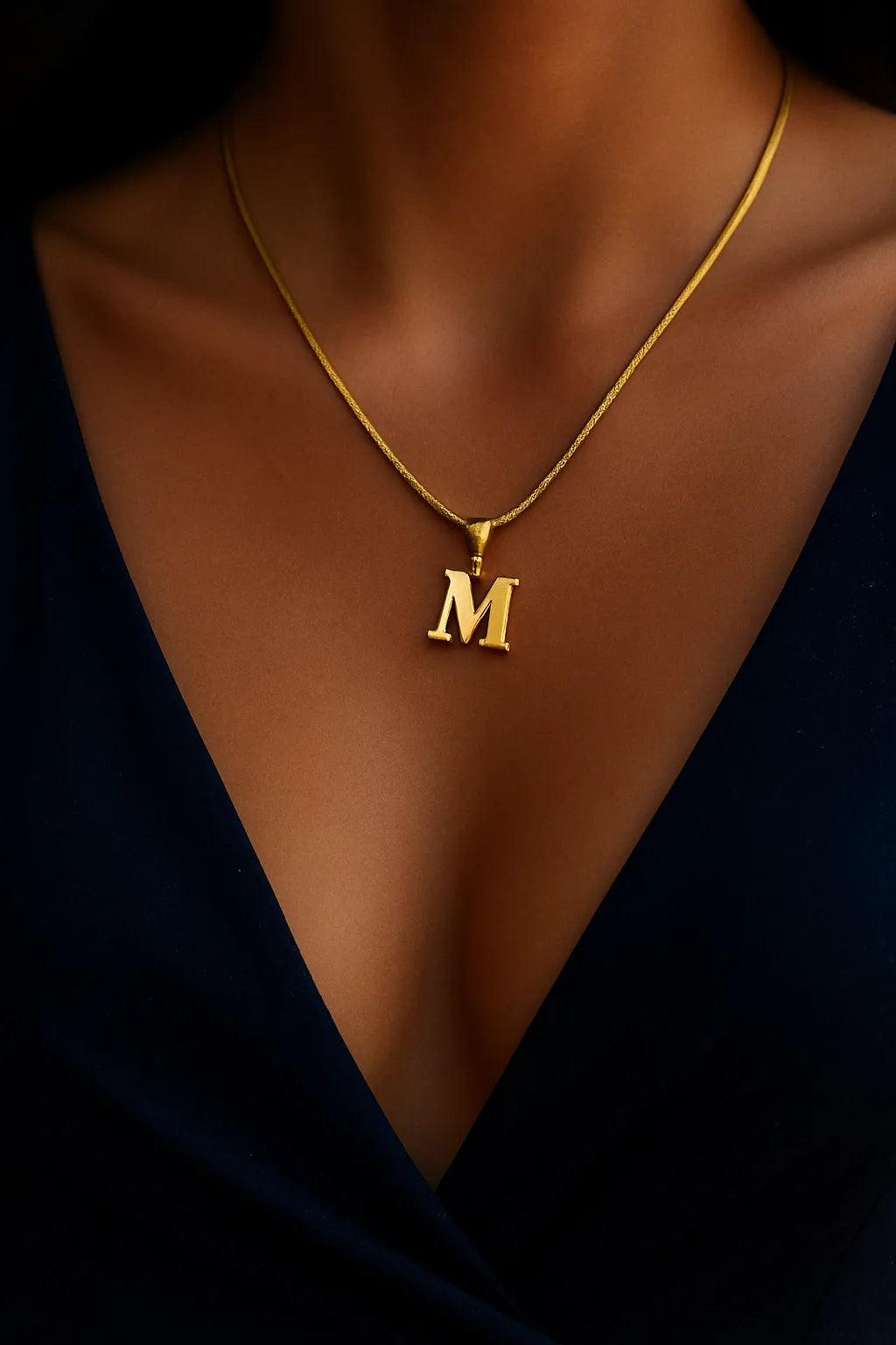 Stainless Steel Personalized Gold Initial Necklace