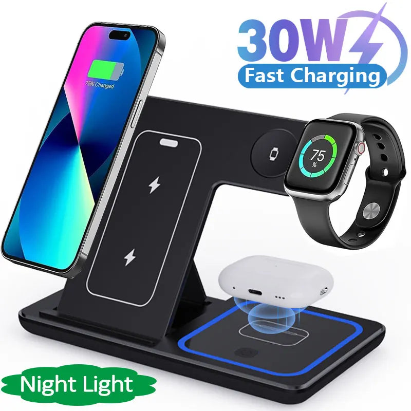 Fast Charging Station for iPhone 15/14/13/12, Apple Watch, and AirPods Pro