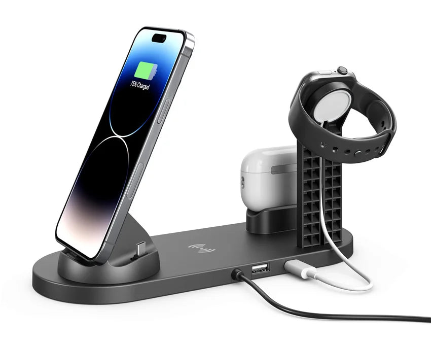 Fast 30W 7-in-1 Wireless Charger for iPhone, Watch, AirPods & Samsung