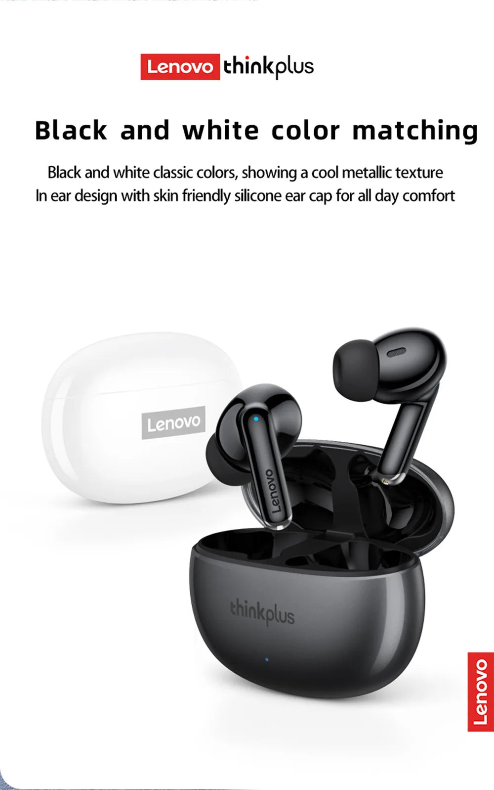 Lenovo XT88 Wireless Earbuds – Bluetooth 5.3, Noise-Canceling, HIFI Stereo Bass