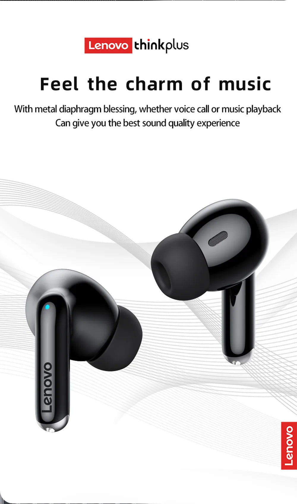 Lenovo XT88 Wireless Earbuds – Bluetooth 5.3, Noise-Canceling, HIFI Stereo Bass