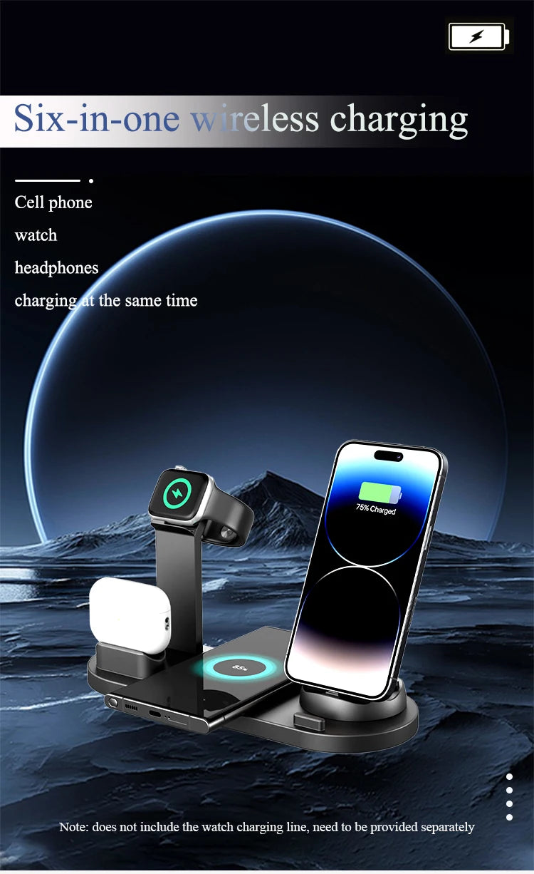 Fast 30W 7-in-1 Wireless Charger for iPhone, Watch, AirPods & Samsung