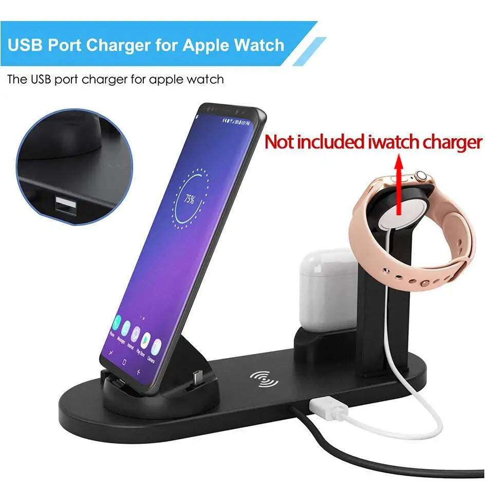 Fast 30W 7-in-1 Wireless Charger for iPhone, Watch, AirPods & Samsung